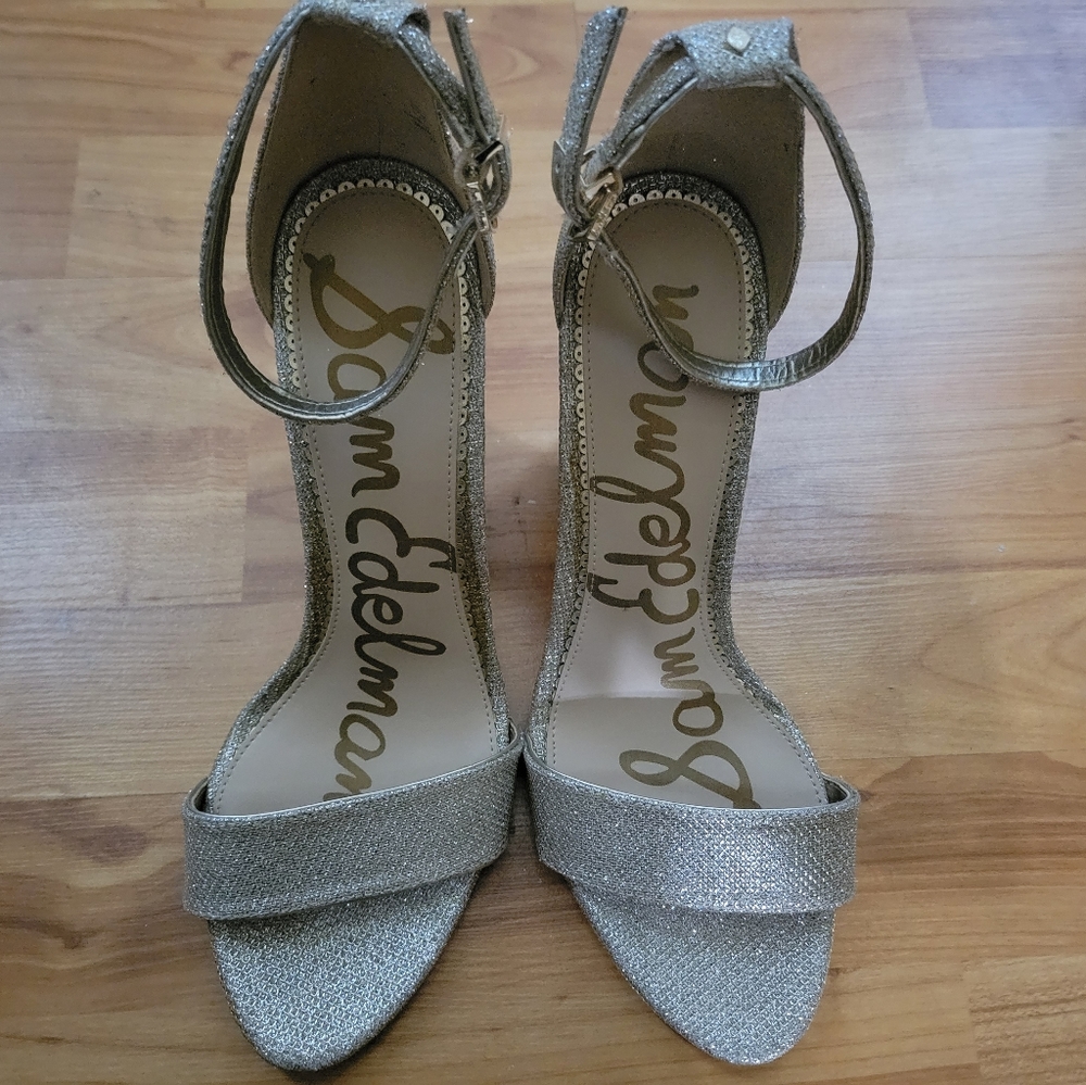 Sam EdelmanYaro Ankle-Strap Metallic Sandals NWOT